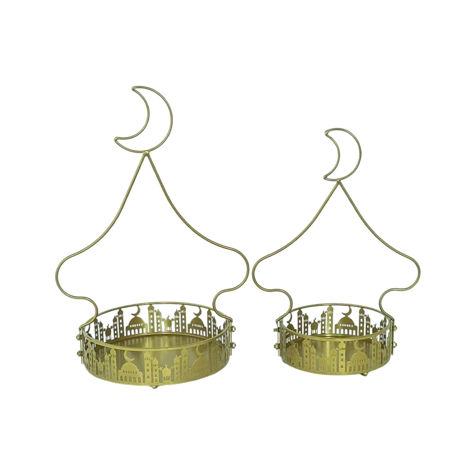 TFAOYS Shimmering Gold Coated Serving Platters for Middle Eastern Event Sturdy for Heavy Utensils Holding Middle Eastern Party Serving