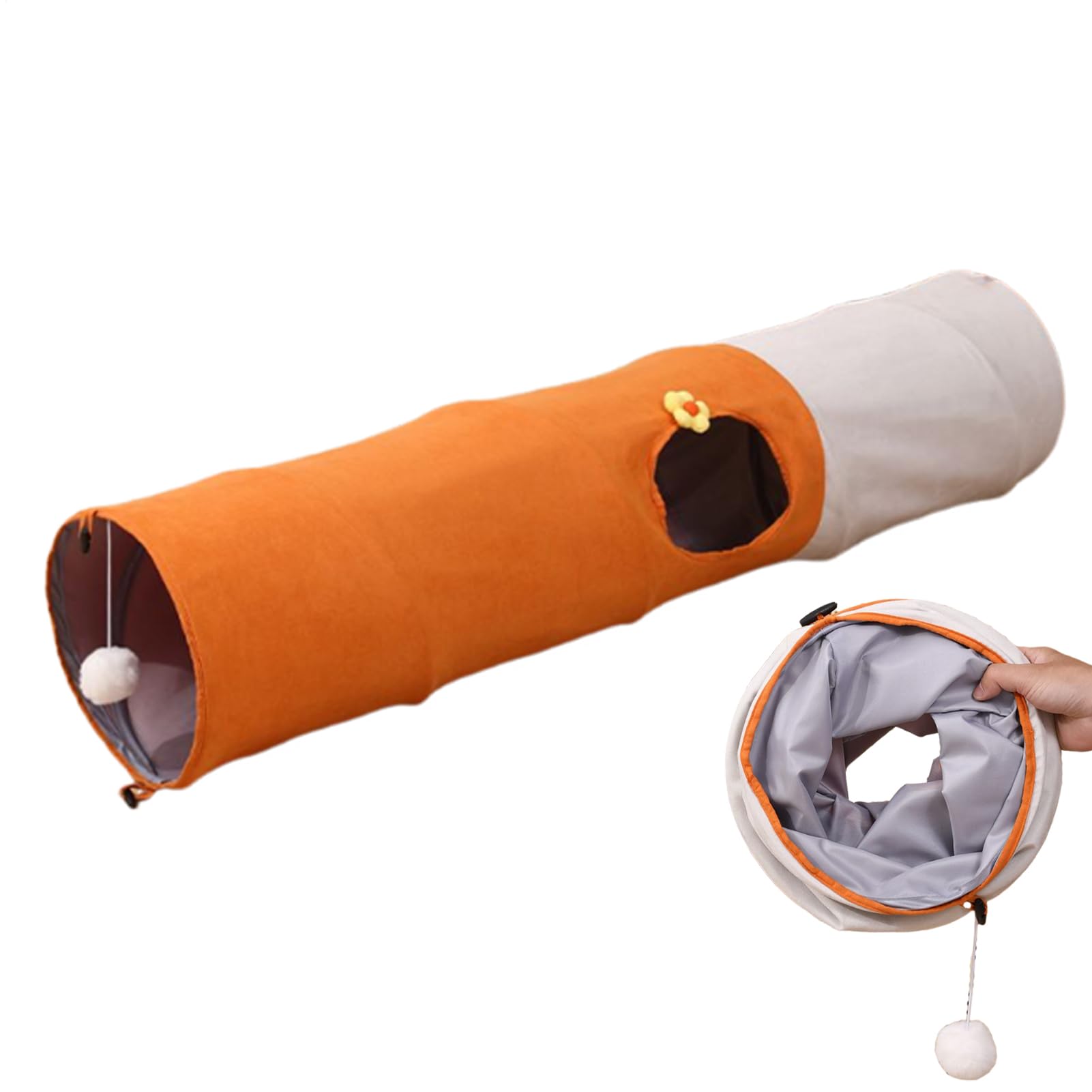 Tienda interactiva de enriquecimiento mental para gatos plegable con bola
