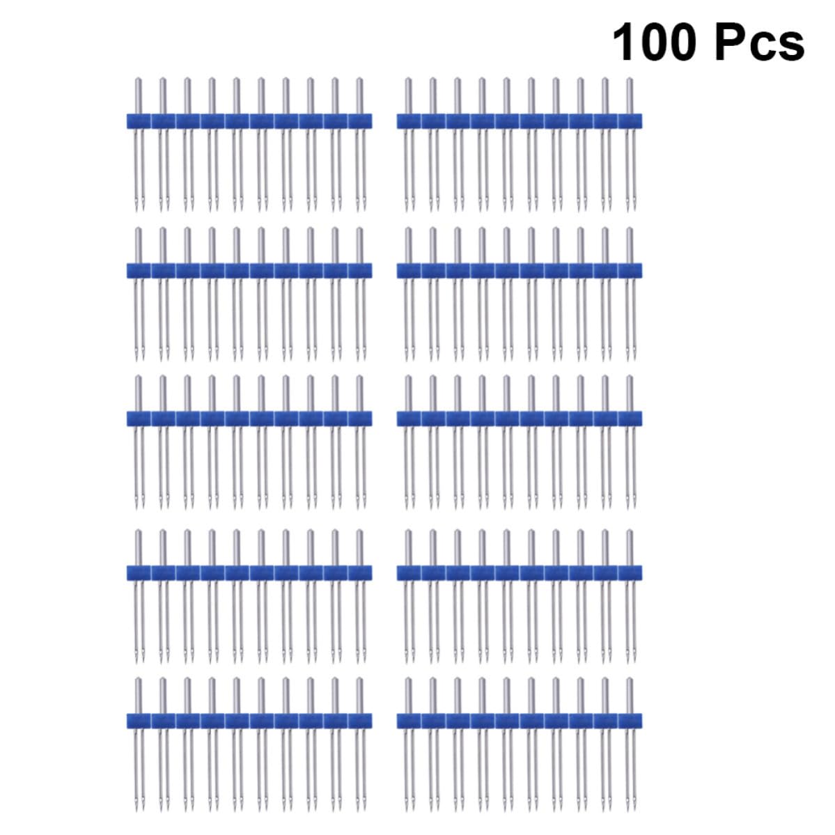 DOITOOL 100 Stück Elektrisches Multifunktions Zwillingsnadeln Satz für Nähmaschinen aus Metall Kompatibel mit Meisten Haushaltsnähmaschinen Einfach zu Lagern für Strickwaren und Jersey