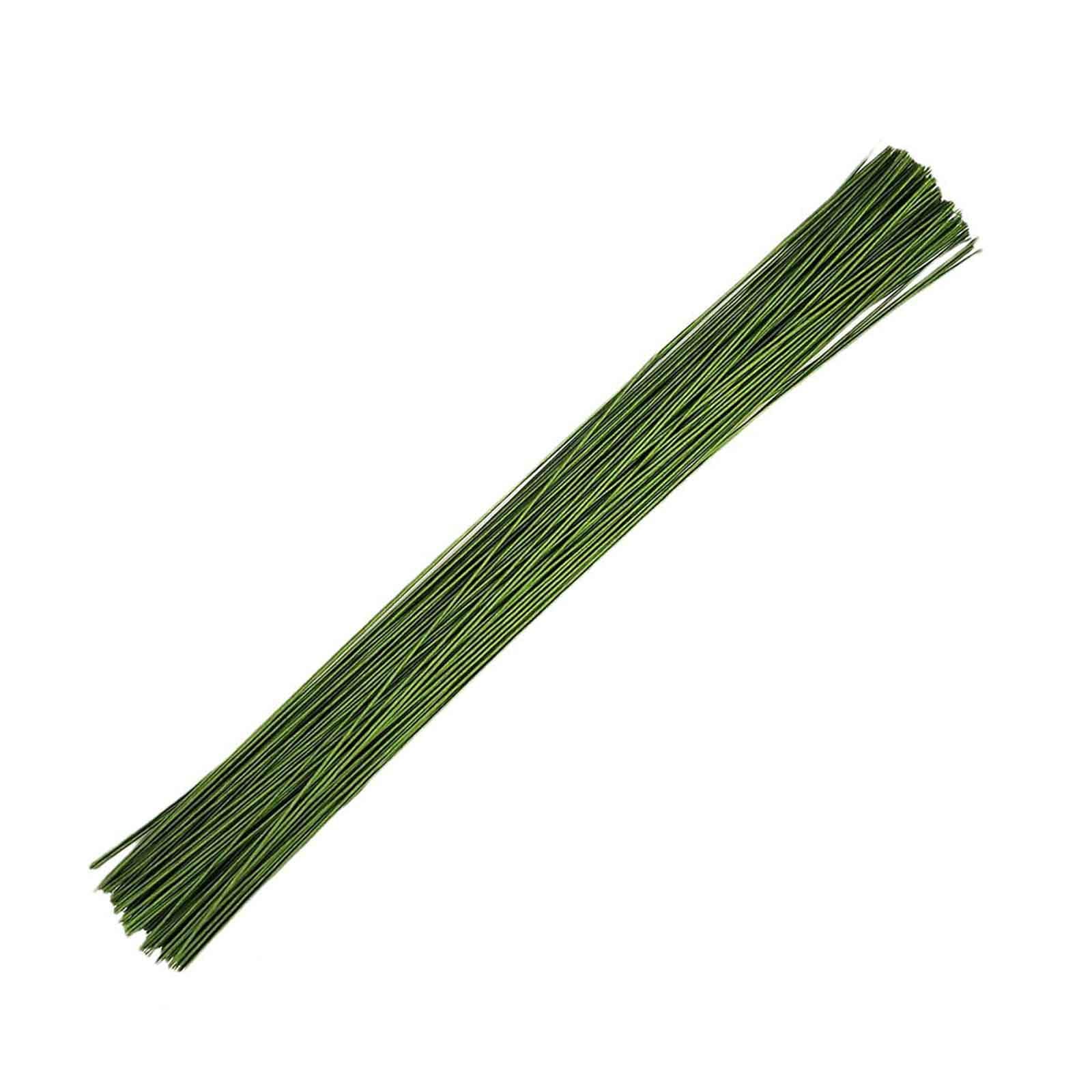chaekoy 18 Gauge Green Floral Stem Wire 15 inch, 50/Package