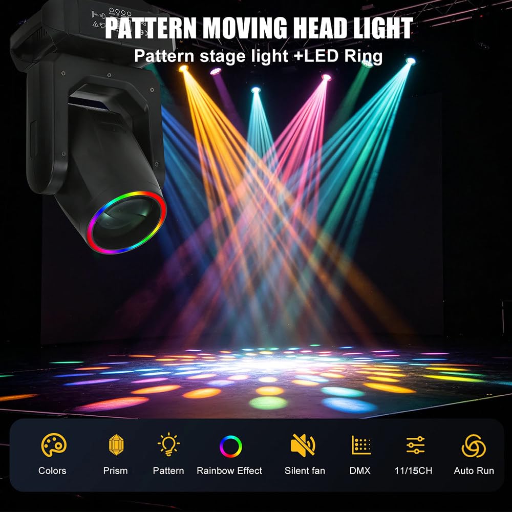 Bühnenbeleuchtungsausrüstung Mit Blende Und Regenbogenprisma | 11–15 Kanäle,16 Leds,Beschichtete Linse,7 Farben,Beeindruckende Effekte,Für Partys Und Tanzveranstaltungen