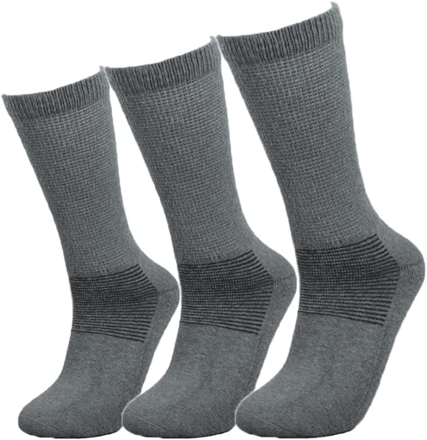 HBJWOV Wool Socks Men Hiking Crew Cushion Boot Sock Wool Hiking Socks Trekking Outdoor Thermal Warm(Black)