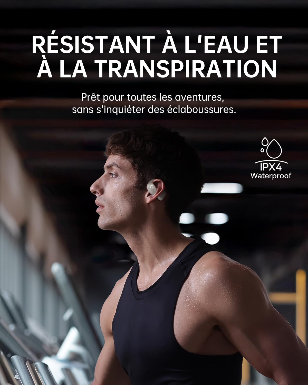 Baseus Bowie MF1 Casque Bluetooth Ouvert Acoustique Dirigé Basses Puissantes Ultra Léger IPX4 Étanche Microphones ENC Écouteurs sans Fil Bluetooth 5.4 pour Course à Pied Entraînement Fitness