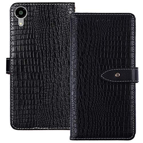 YLYT Flip Hülle Etui Schwarz Leder Tasche Schutz Hülle Für Caterpillar Cat S41 5 inch Handy Horizontale Standfunktion Magnetverschluss Strapazierfähiger Cover