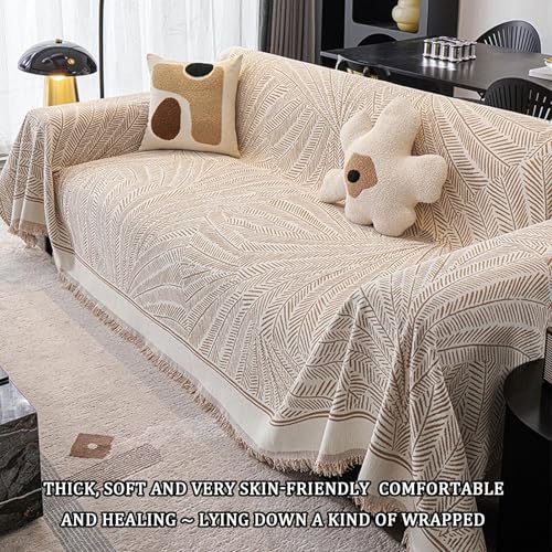 Housse de canapé en chenille haut de gamme réversible à pompons - 6