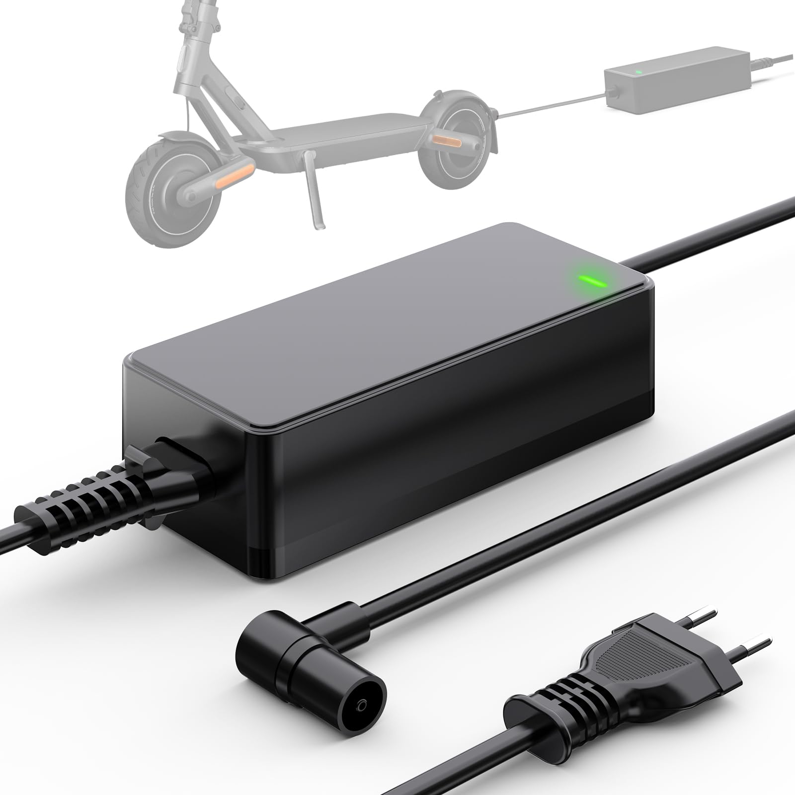 YANGUN Opladers voor scooters, hoverboard oplaadkabel, E-scooter oplader, universele oplader met 6 aansluitingen, opladers voor scooters 36V accu oplader uitgang 42V 2A voeding voor elektrische