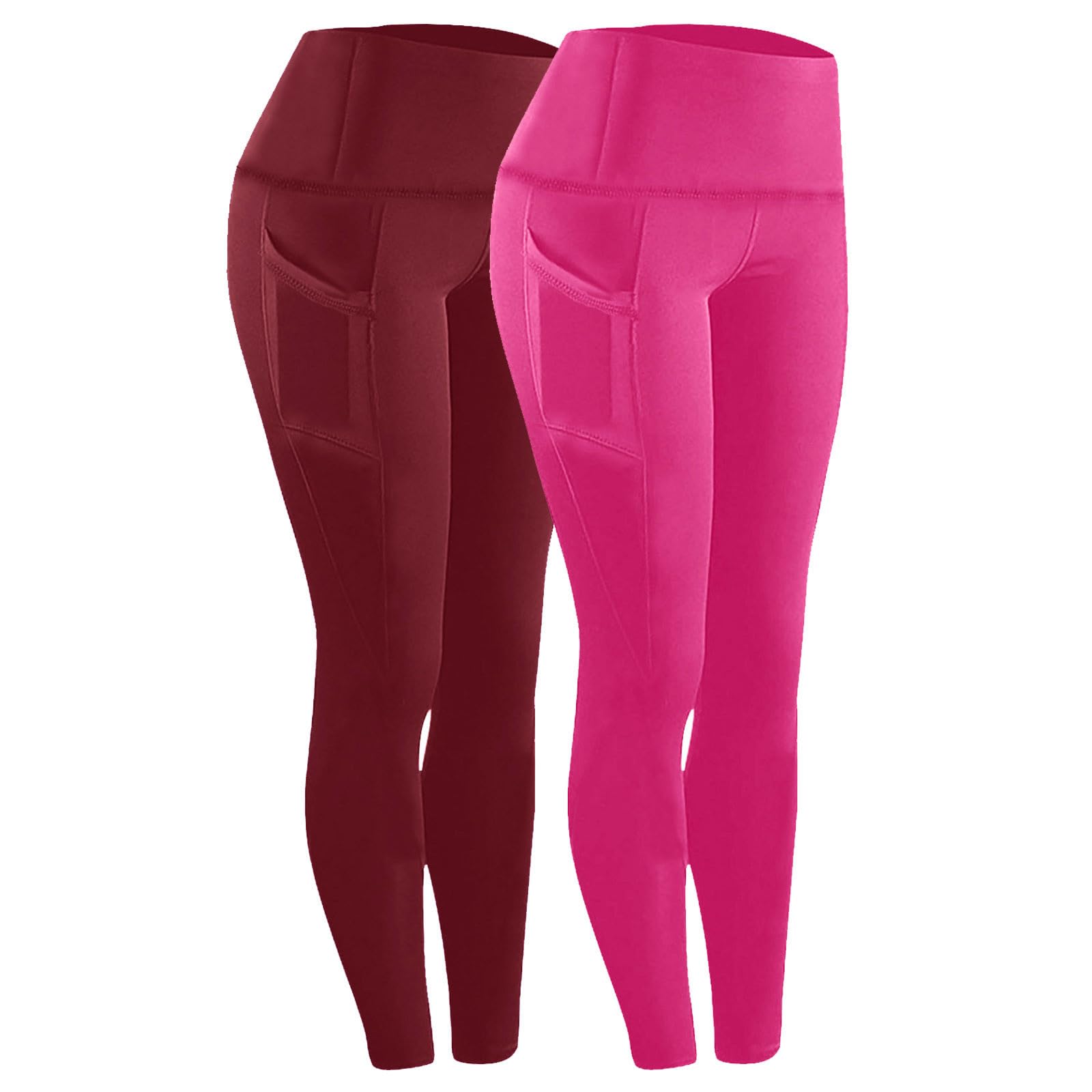 Mallas Deporte Mujer,2 Piezas Pantalones Mujer Leggings Deportivos Yoga Elásticos Mallas Pantalones Push Up Mayas Secado Rápido Gym Fitness Cómodo Cintura Alta Jogging Pants Correr Pilates