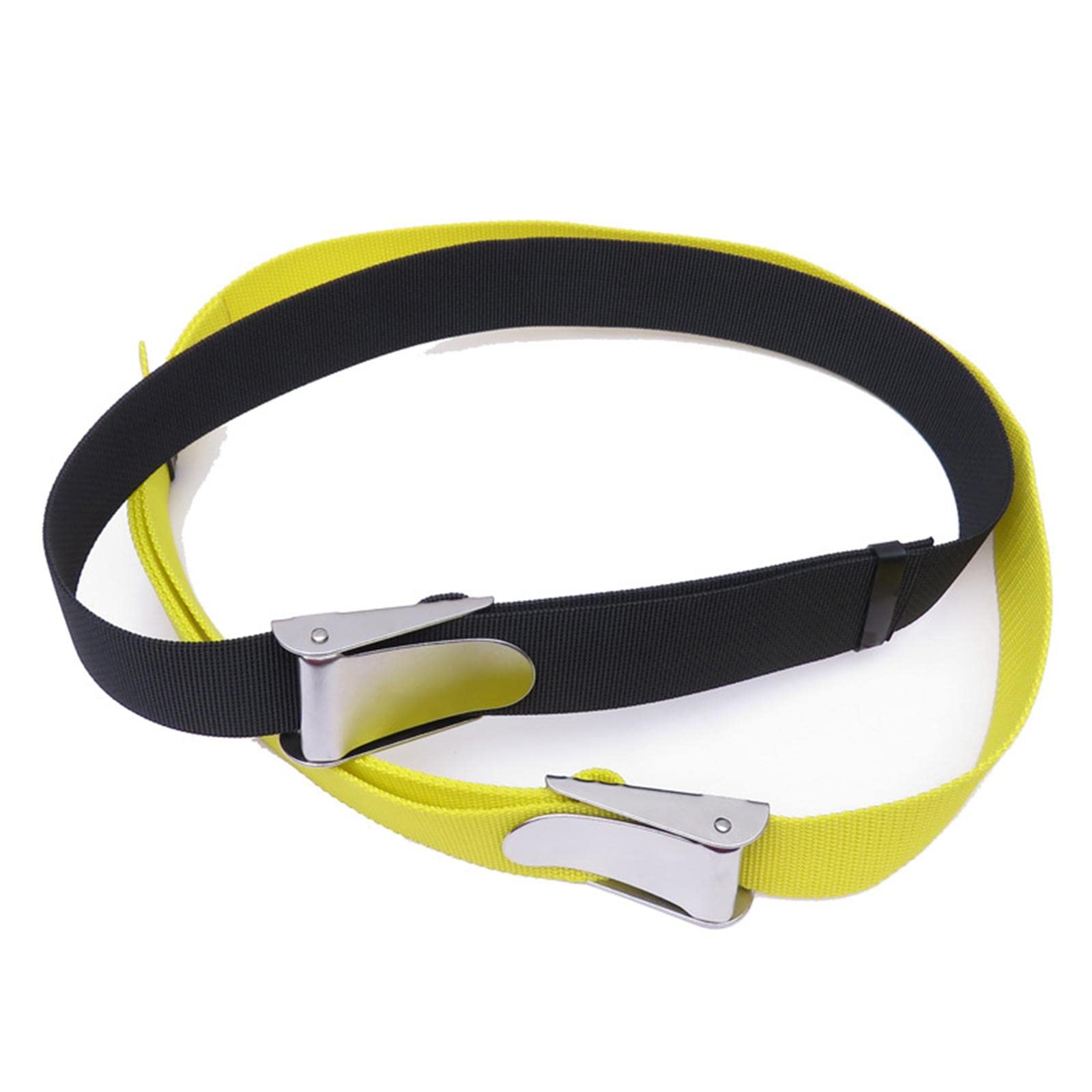 Snorkeling Waist Strap with Buckle, Stainless Steel Webbing for Diving Weight Support, Black 1.8m