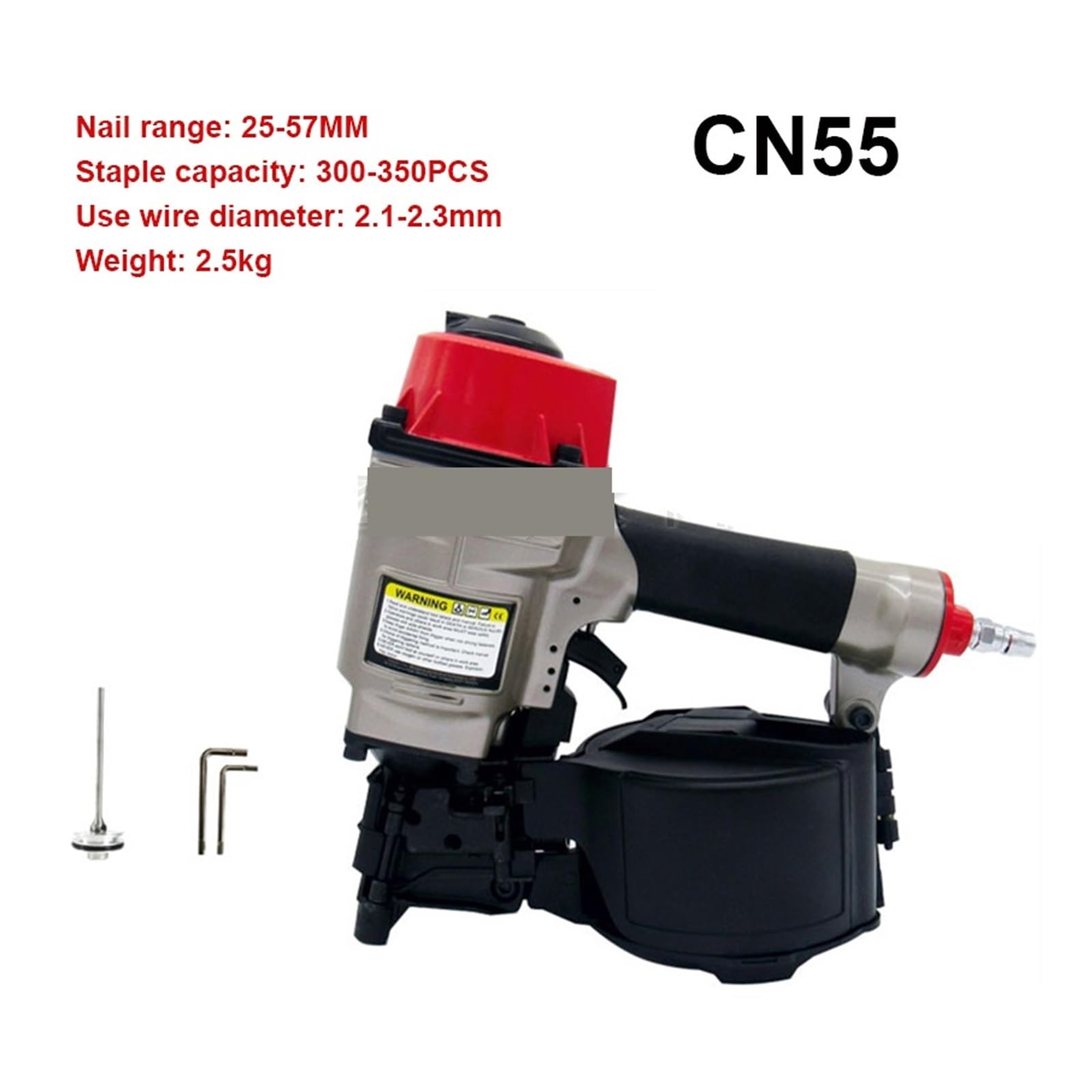 Pistolet do gwoździ, Pneumatyczna Gwoździarka Cewkowa CN55 CN70 CN80 Przemysłowe Pokrycia Dachowe Pneumatyczny Pistolet Do Gwoździ Siding Cewka 25-80mm(CN55)