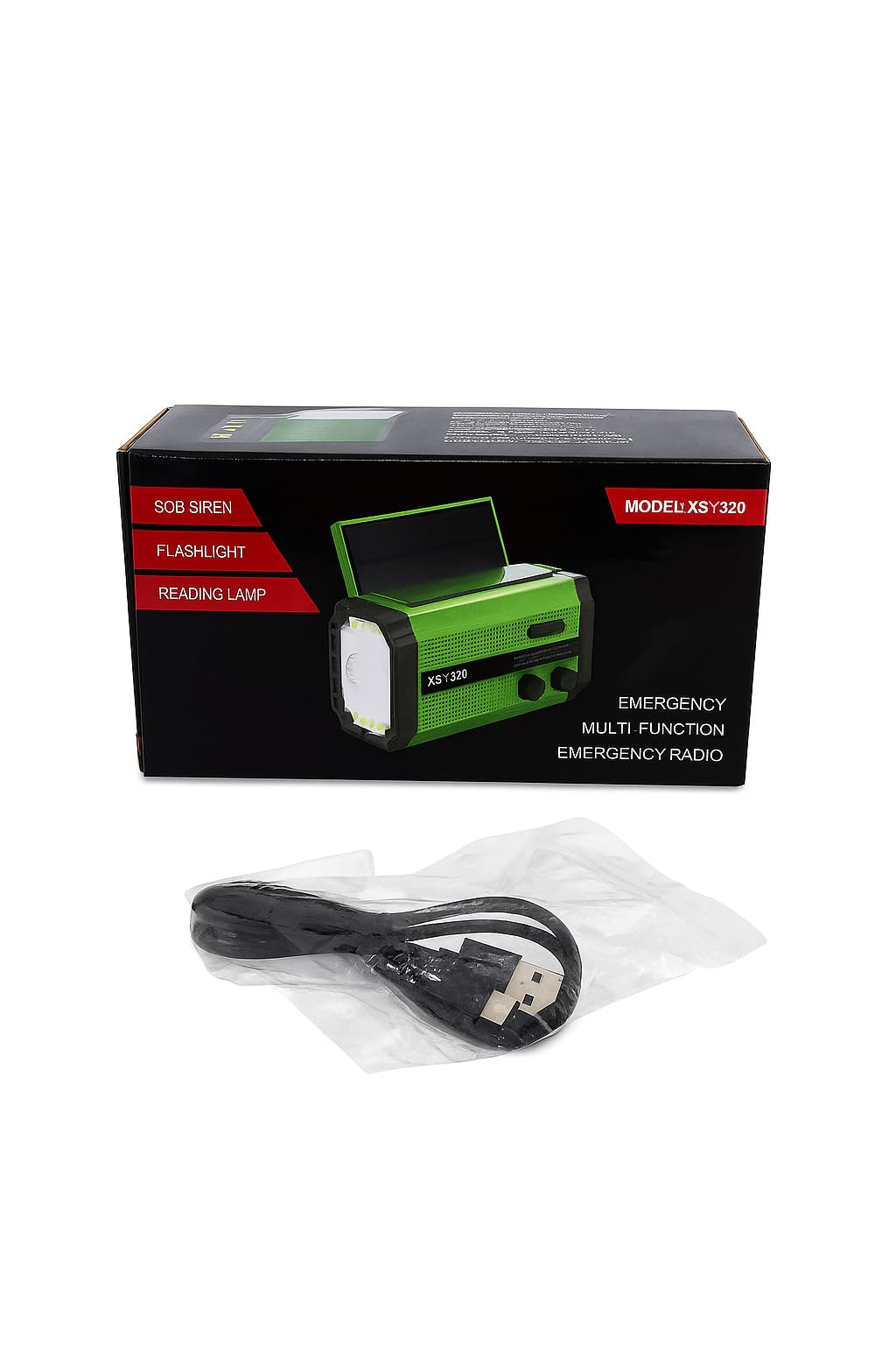 Radio a manovella di emergenza 5000 mAh 18500 mWh AM FM portatile con pannelli solari SOS torcia