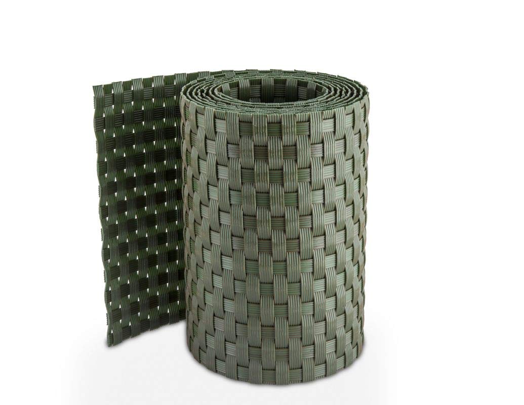 Sellon24 Sichtschutzstreifen Aus Rattanoptik – 255x19 Cm, Für Doppelstabmatten, Witterungsbeständig
