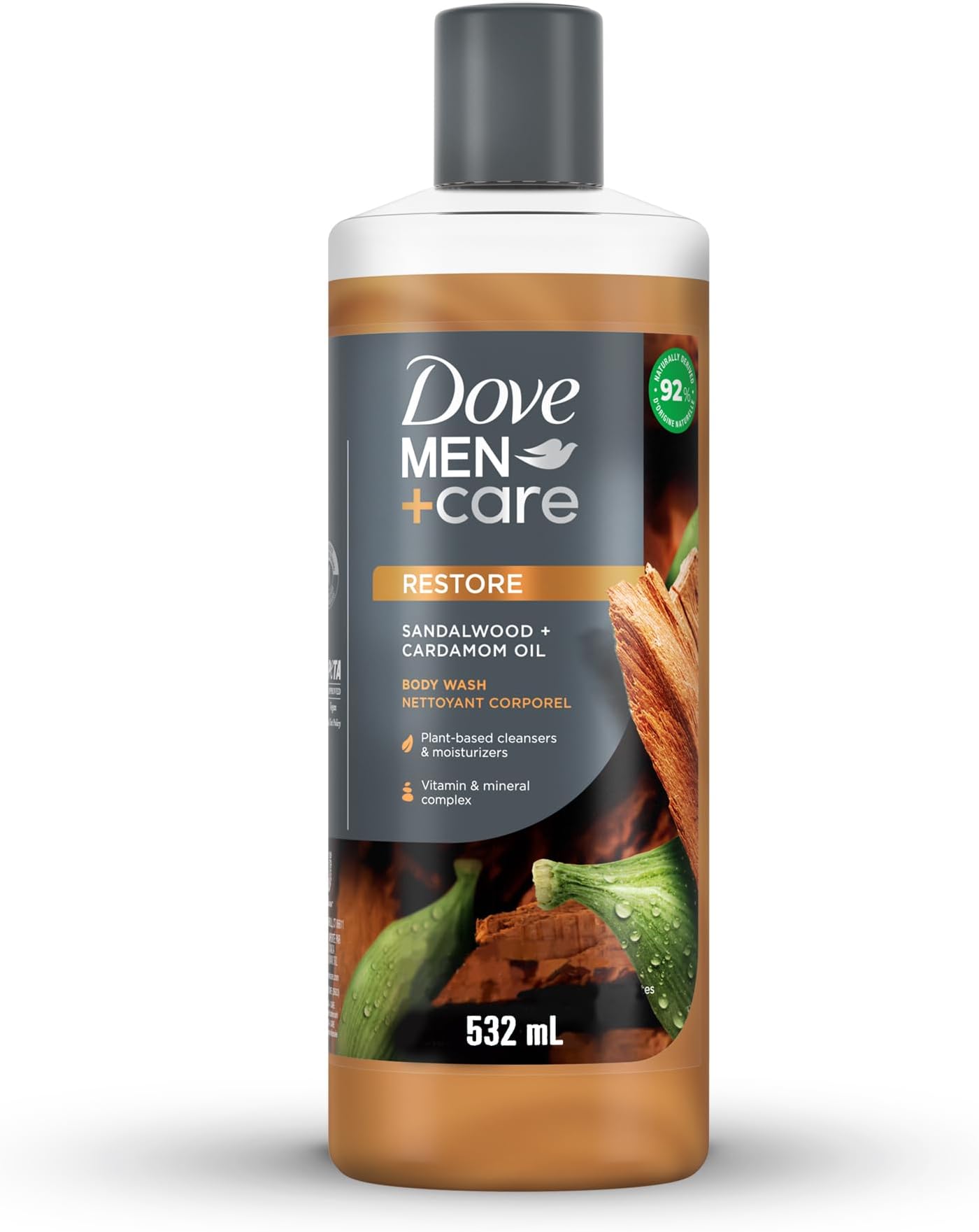 Body Wash, Restore, Sandalwood & Cardamom Oil, Contains Vitamin & Mineral Complex, 532ml