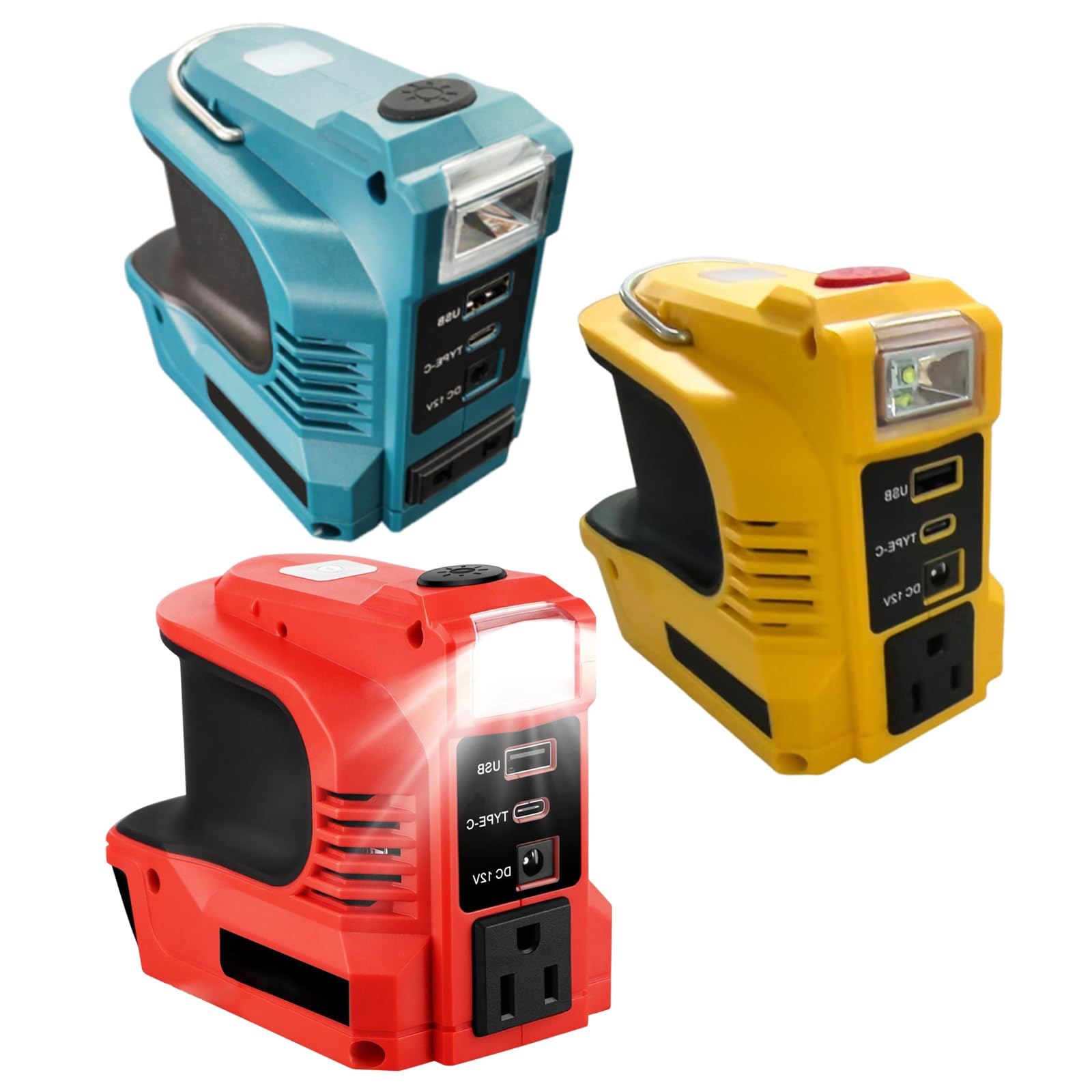 Inversor Alimentación Multifunción 180W con Apariencia Easy Carry Inverter con Puerto Carga USB para Batería 18V