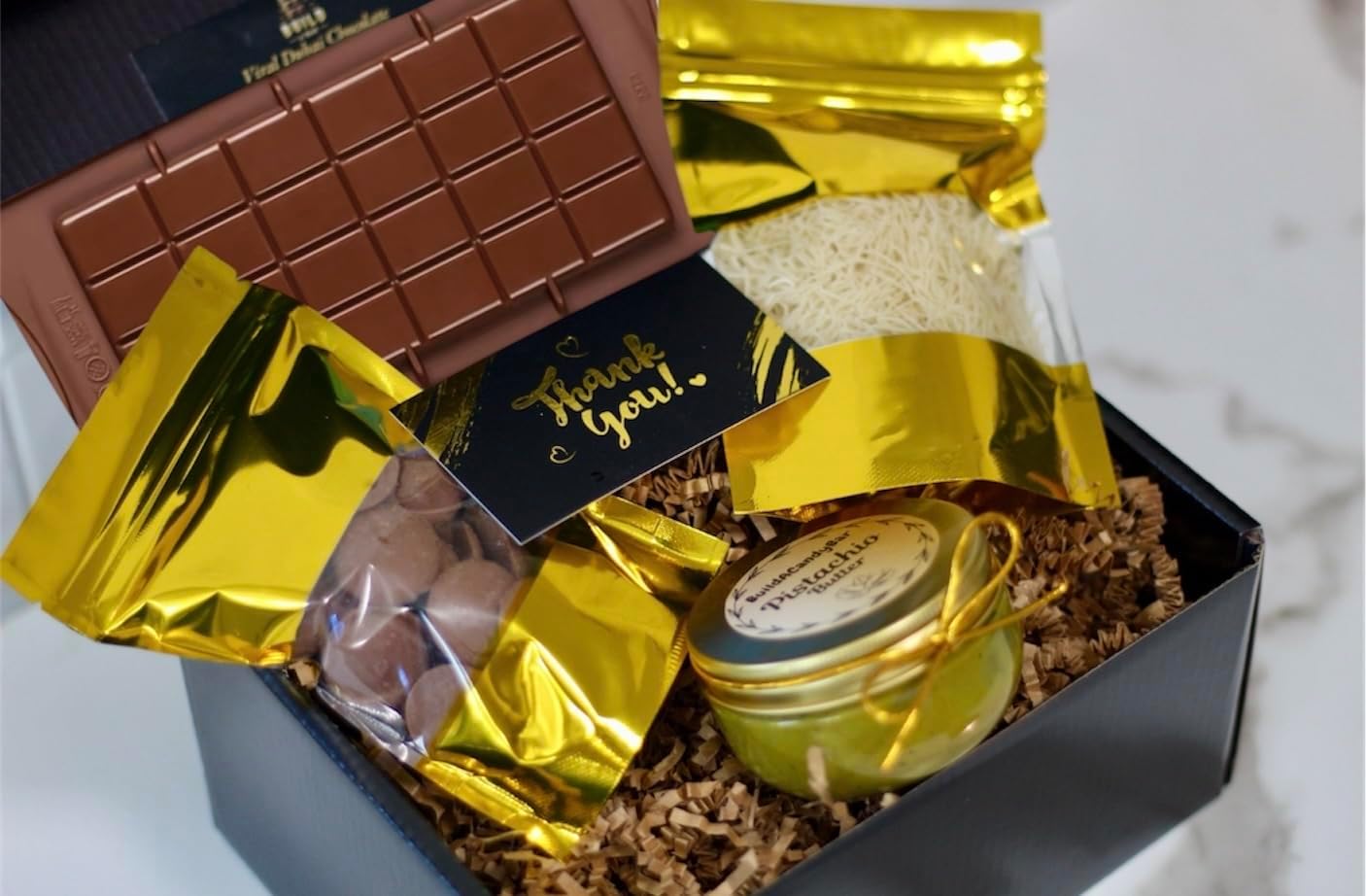 DIY Dubai Pistachio Chocolate Bar Making Kit (Makes 2 Bars) Pistachio Butter, Knafeh/Phyllo Dough, Chocolate Incuded Complete Set