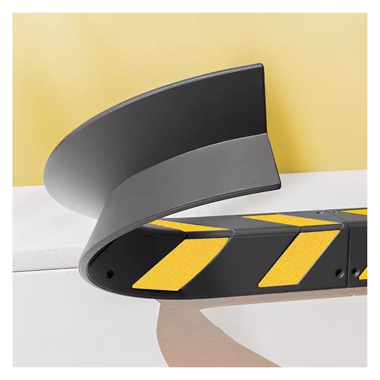 Tianqihao Yellow/Black Rubber Wall Corner Guard, Garage Wall Protector, Reflective Wall Corner Bumper Pad, The Corner No Warping Warning Corner, Rubber Edge Reflective Corne,8Pcs