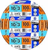 Southwire 63948426 100' 10/3 with ground Romex brand SIMpull residential indoor electrical wire type NM-B, Orange