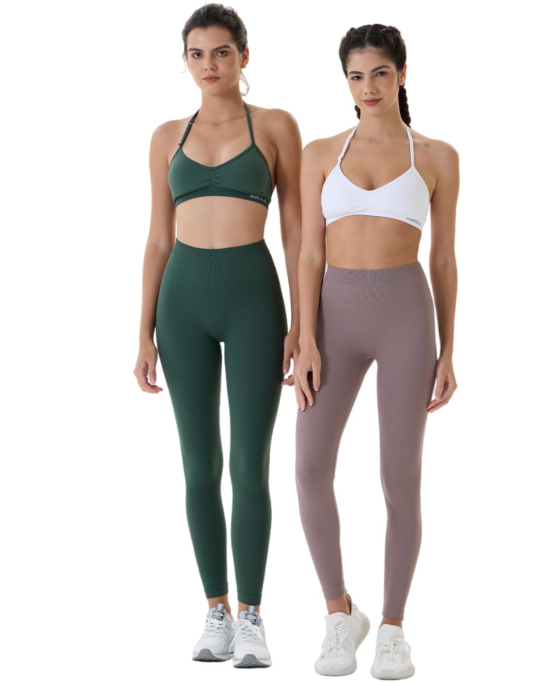 AUROLA Power-Workout-Leggings für Damen, Bauchkontrolle, Kniebeugenfest, gerippt, dick, nahtlos, Scrunch