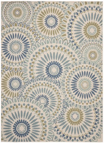 Safavieh Veranda Collection Area Rug - 9' X 12', Cream & Green, Boho Floral Design, Non-Shedding & Easy Care, Indoor/Outdoor & Washable-Ideal For Patio, Backyard, Mudroom (Ver091-0614) #TOP1