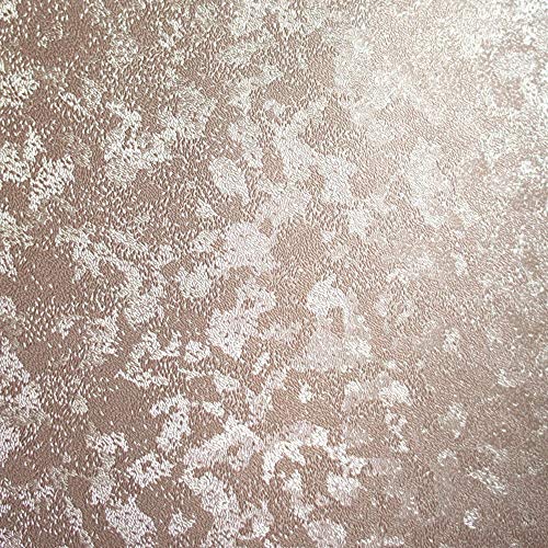 Holden Decor 35975 Textured Italian Vinyl Glitter Wallpaper Rose Gold
