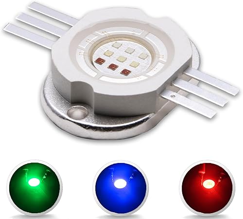 LEDGUHON Módulo de chip LED de alta potencia de 10 W, COB RGB multicolor, iluminación COB de alta intensidad, lámpara de atenuación inteligente,