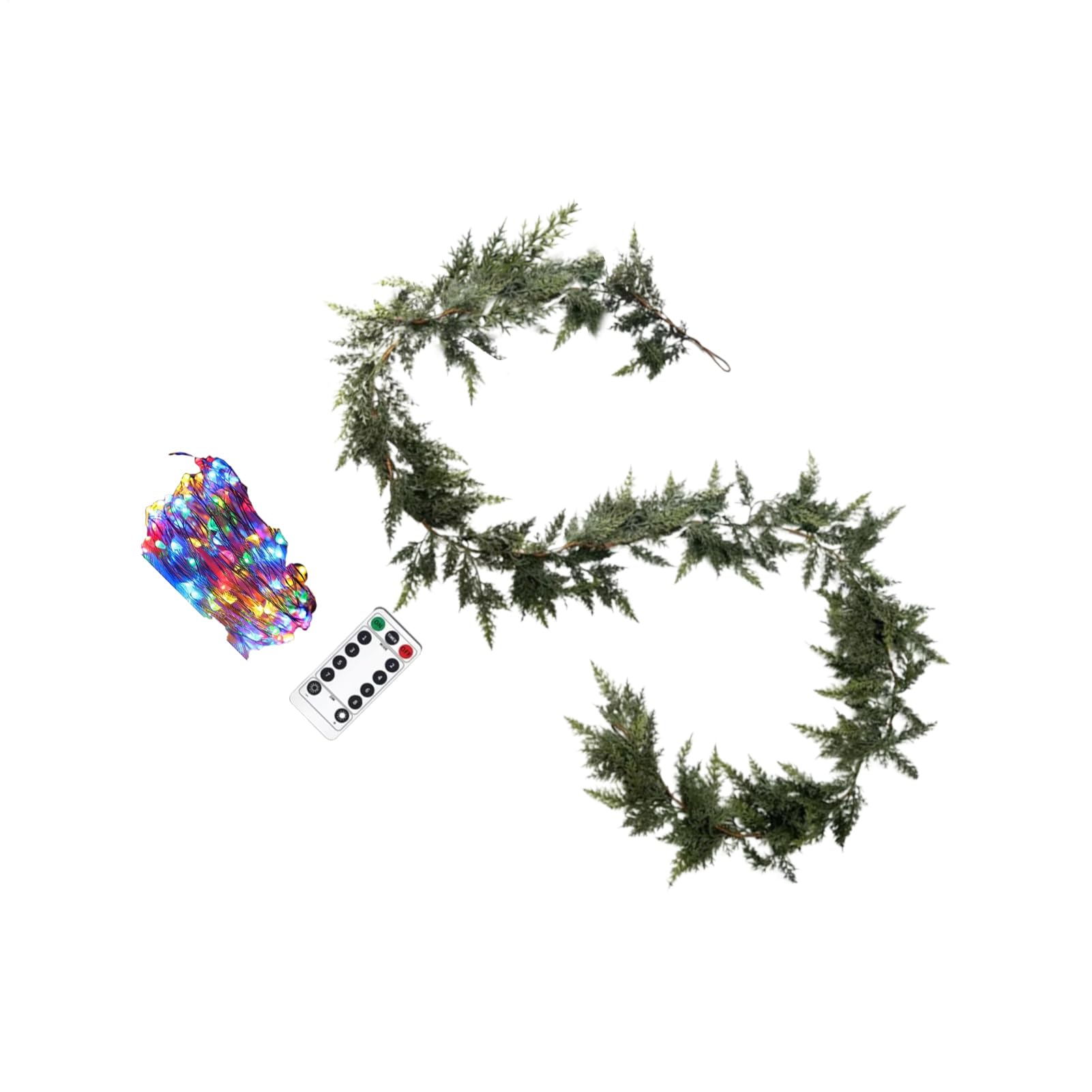 Guirlande de Noël extérieure en cèdre lumineux pour décoration de cheminée et escaliers