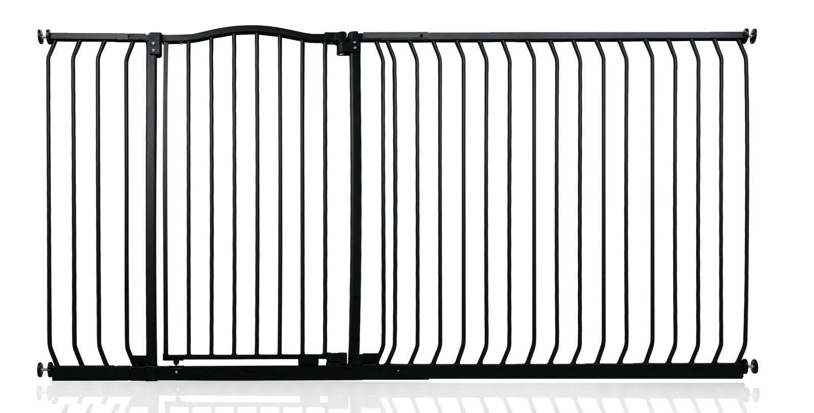 Safetots Matt Black Extra Tall Curved Top Safety Gate, 189Cm - 198Cm, Extra Tall 100Cm In Height, Pressure Fit Stair Gate, Baby Gate For Doors Hallways And Spaces, Safety Barrier, Easy Installation