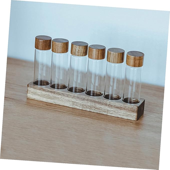 Tubos de Vidrio para Almacenar Café con Soporte de Madera miniatura 7