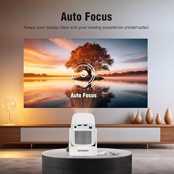[Built-in Apps & 2025 Upgrade] HY310 Mini Projector with WiFi 6 & Bluetooth 5.4, 330ANSI, 4K 1080P Support, Auto Focus & Keystone, Portable Smart Projector with 5W Speaker,TV Stick Compatible