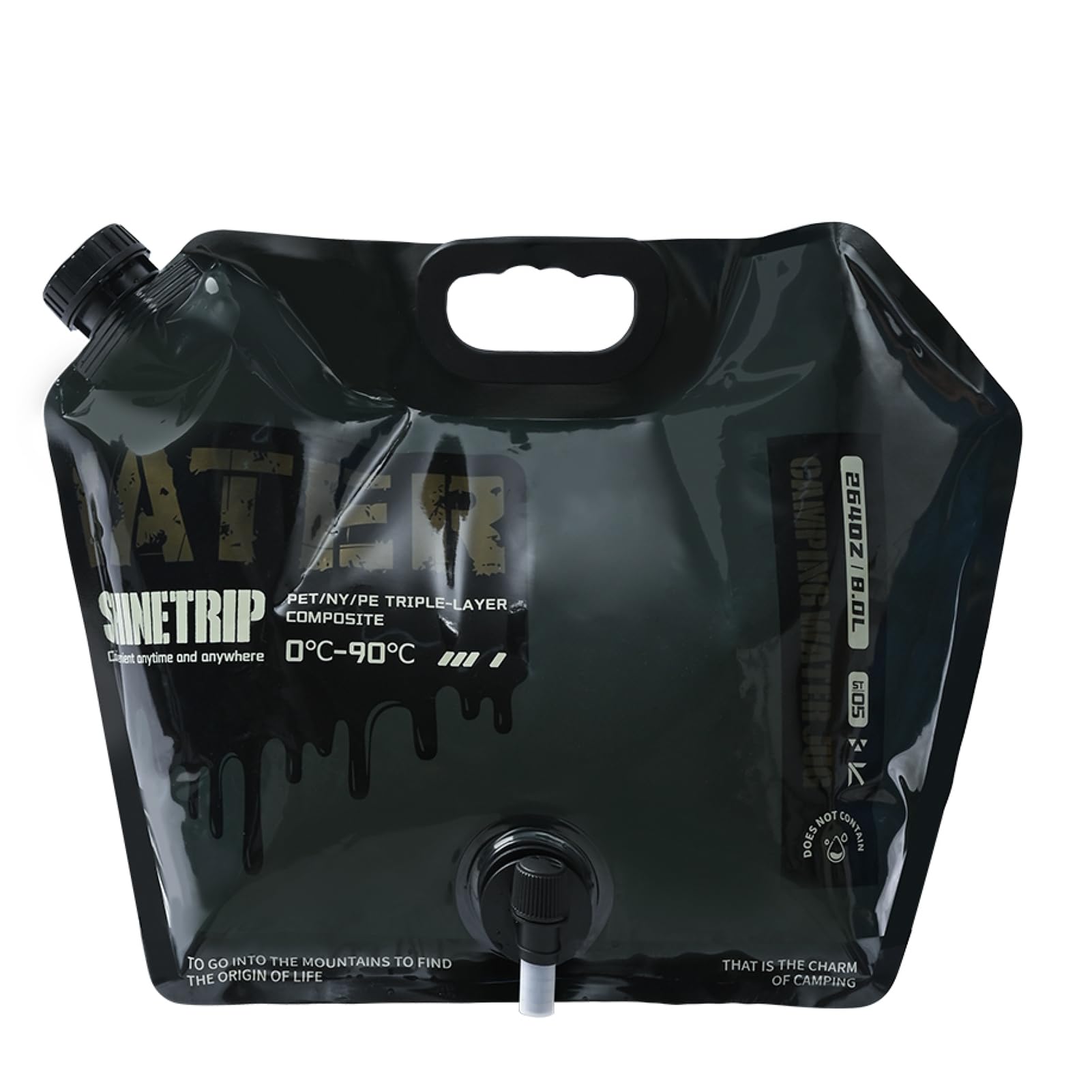 Azarxis Bidon à Eau Pliable 8L Avec Robinet - Sac à Eau Portable Étanche Pour Camping Et Randonnée