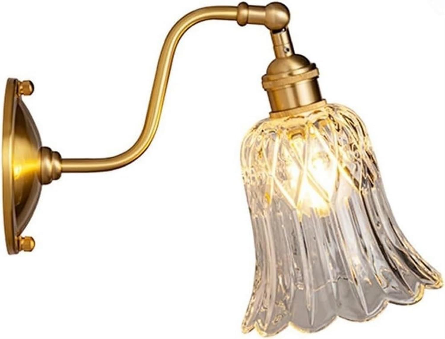 ASerZenith Led Wall Sconce, Sconces Ing E27 Base Bedside Vintage Wall Lamps For Bedroom Living Room, Brown(Transparent)