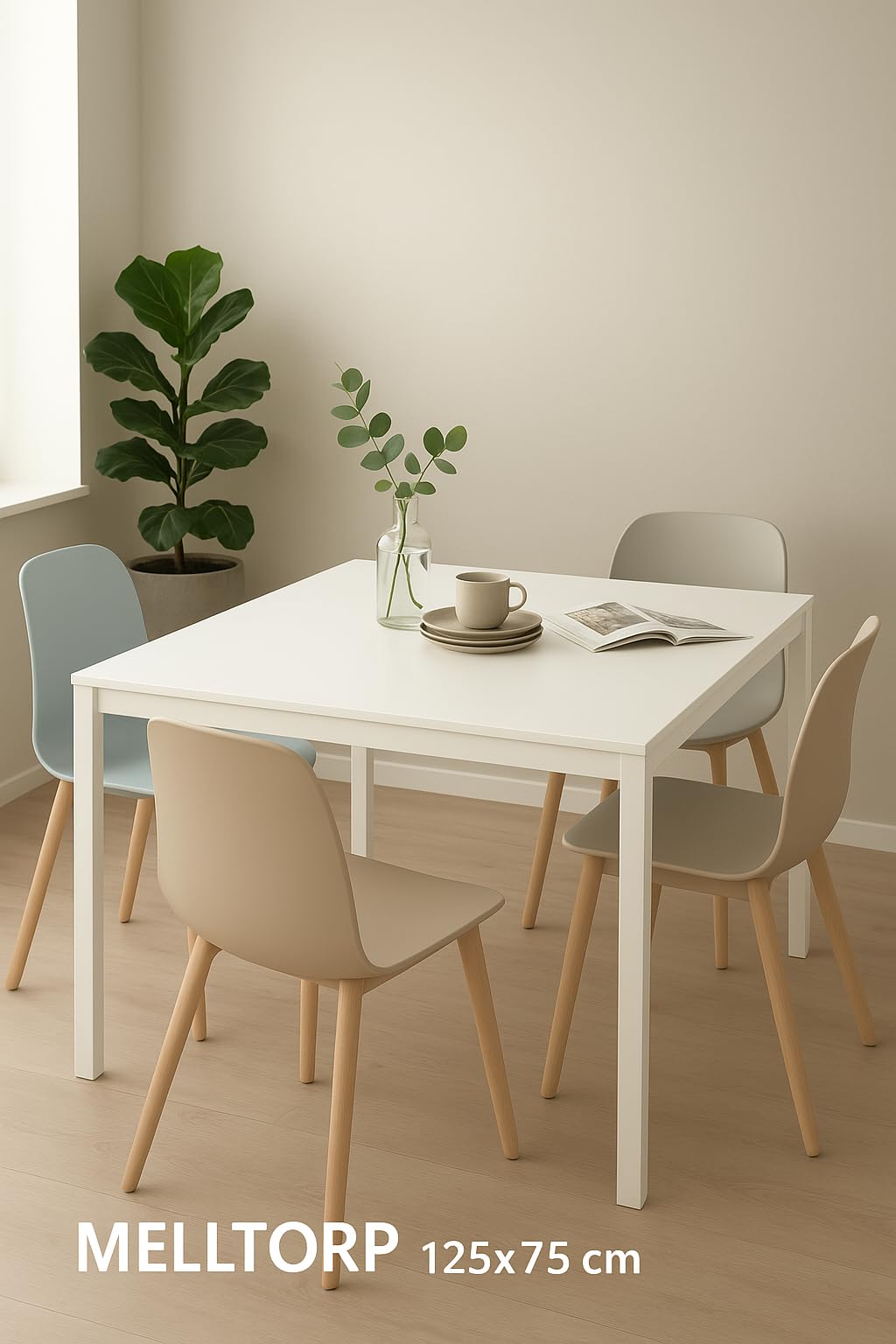 IKEA Melltorp Table 125 x 75 cm White : Amazon.com.be: Home & Kitchen