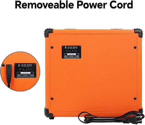 Miniatura 5 de Fojill Amplificador de guitarra de bajo eléctrico de 20 W, amplificador de práctica de rendimiento, pequeño viaje portátil con conector para