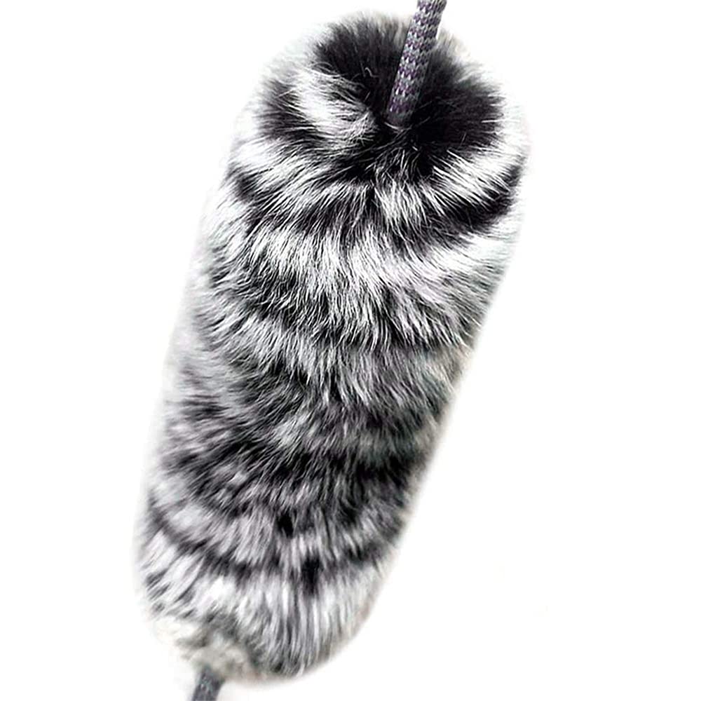 SPG Archery Bow String Silencer Otter Dampener, 1 Pair Bow Stabilizer String Silencer Rex Rabbit Fur Hide Bowstring Silencer for Recurve Bow Traditional Hunting