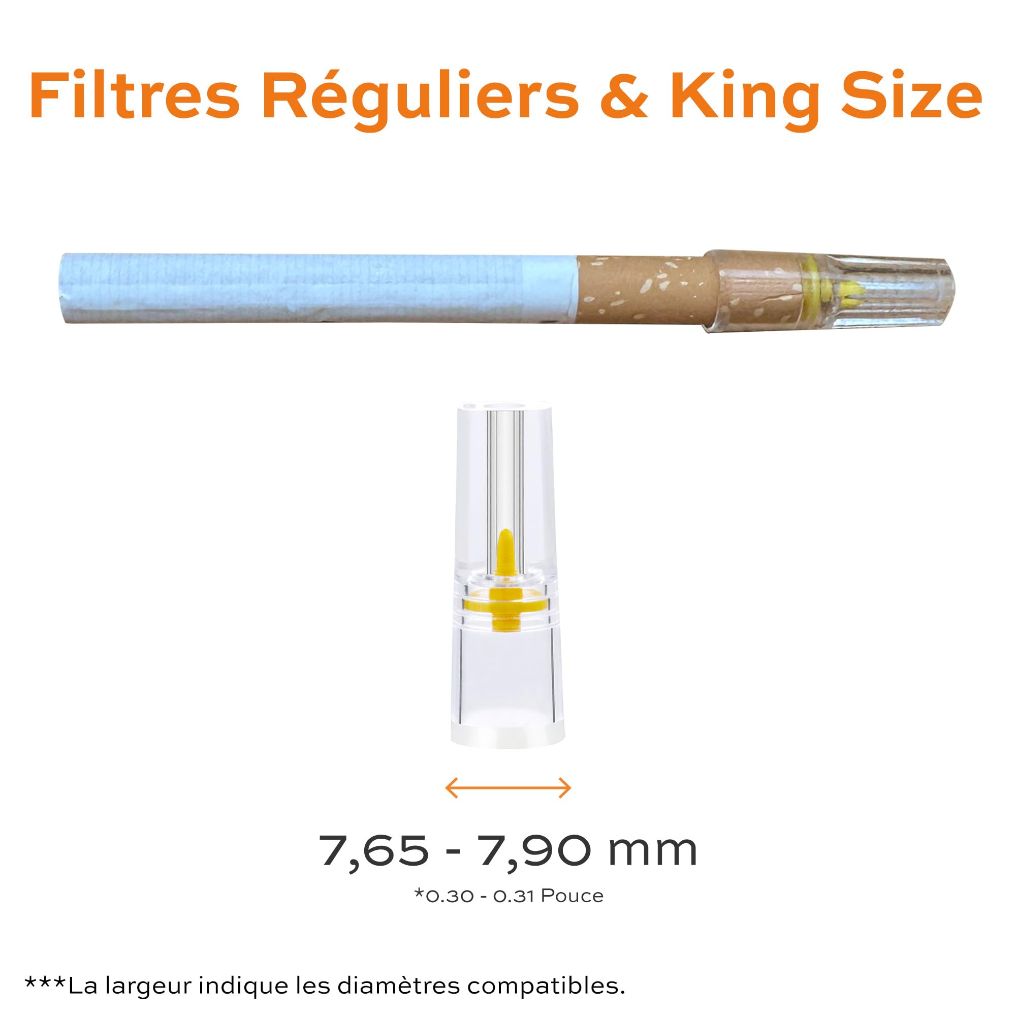 Tarbust 600 Filtre Cigarette Anti Goudron et Nicotine pour Tailles Régulières et King size, 600 par Paquet, Filtre Anti Goudron, Embout Cigarette Tabac, 8 mm