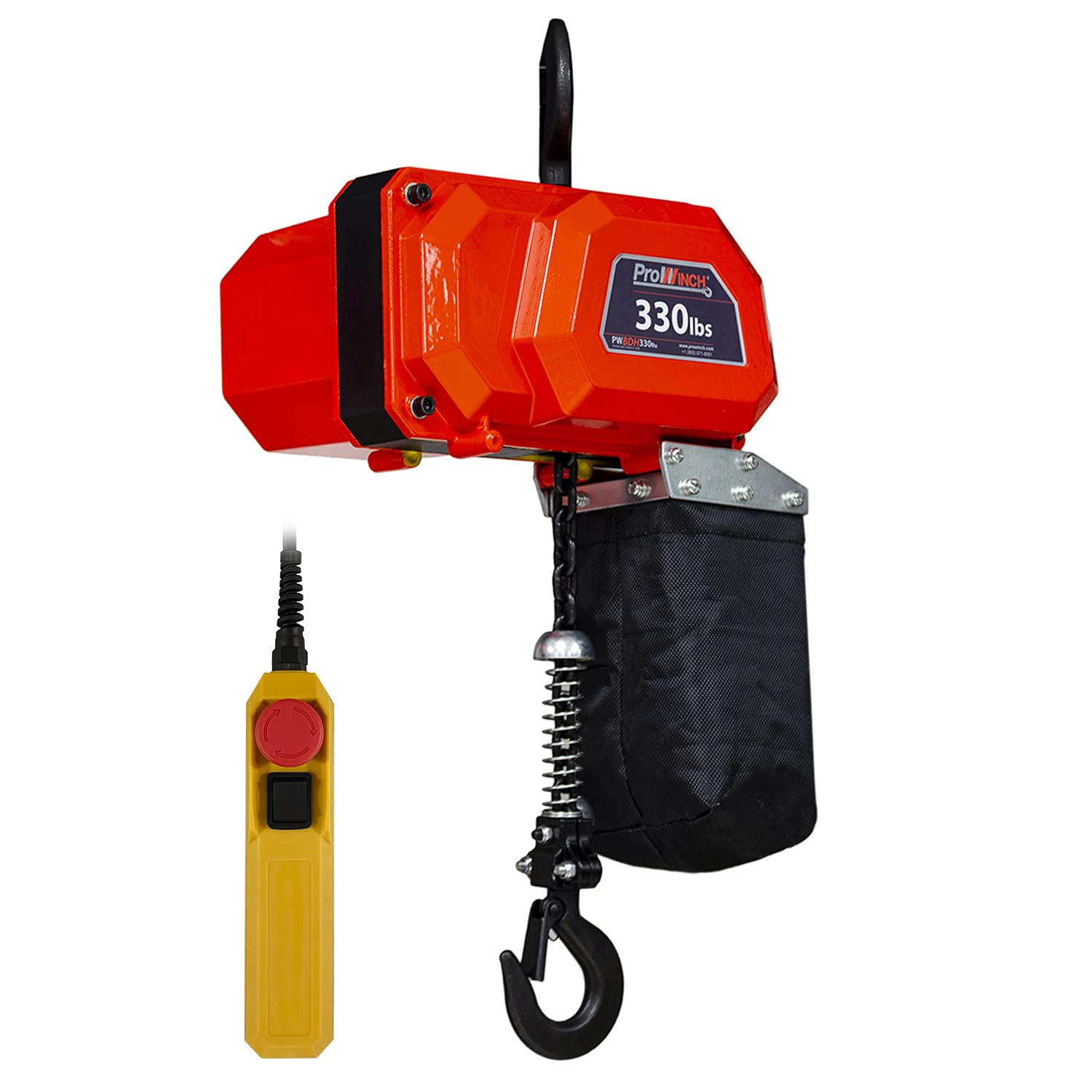 Prowinch Electric Chain Hoist 110V 330lb Lifting Capacity, Single Speed Mini Hoist Lift, 10ft G80 Chain with Wired Remote Control