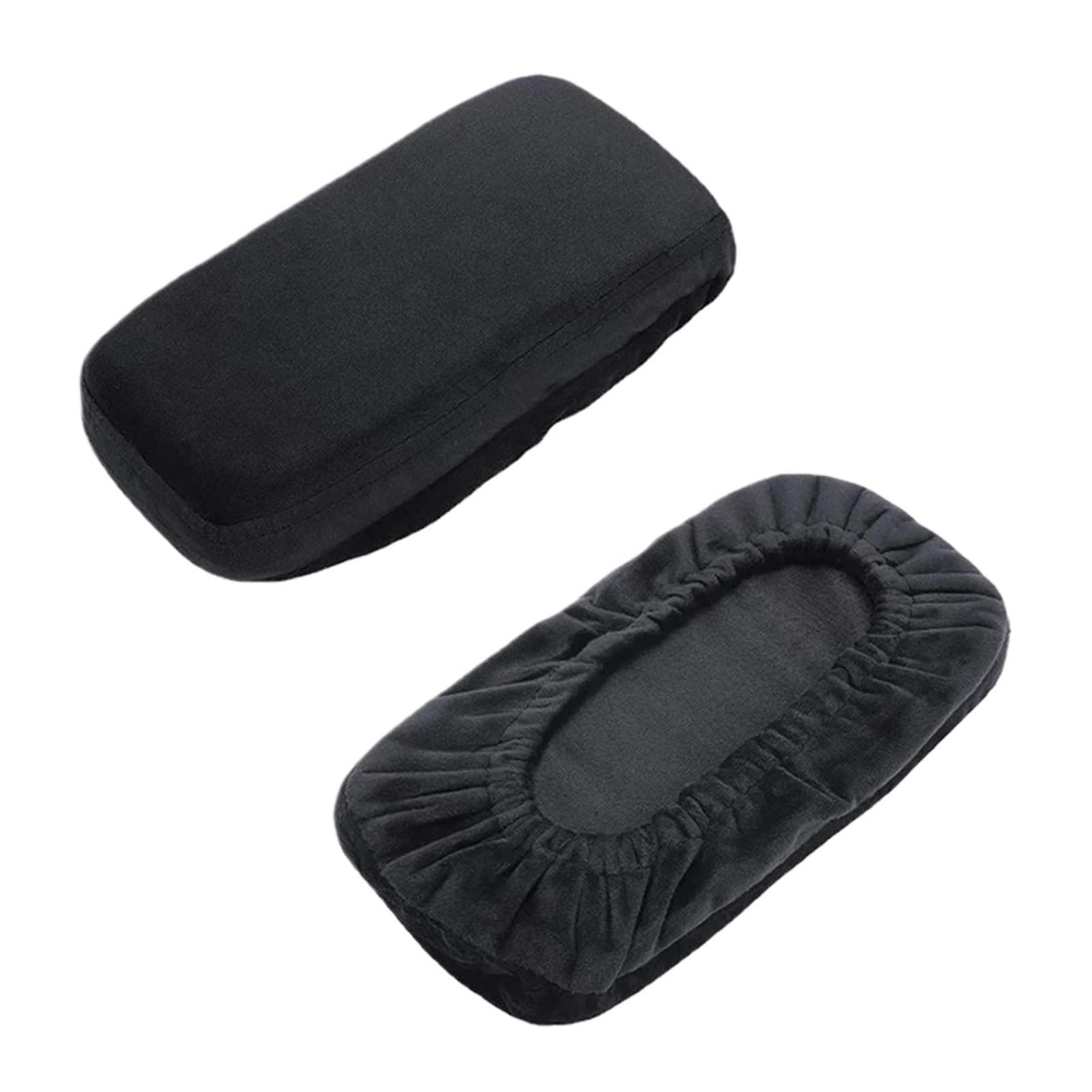 Zovloer Arm Chair Covers 2pcs Office Chair Armrest Covers For Elbows And Forearms Support Sponge Velvet Arm Cover Slipcover For Recliner Armchairs Sofas Couch(Black)