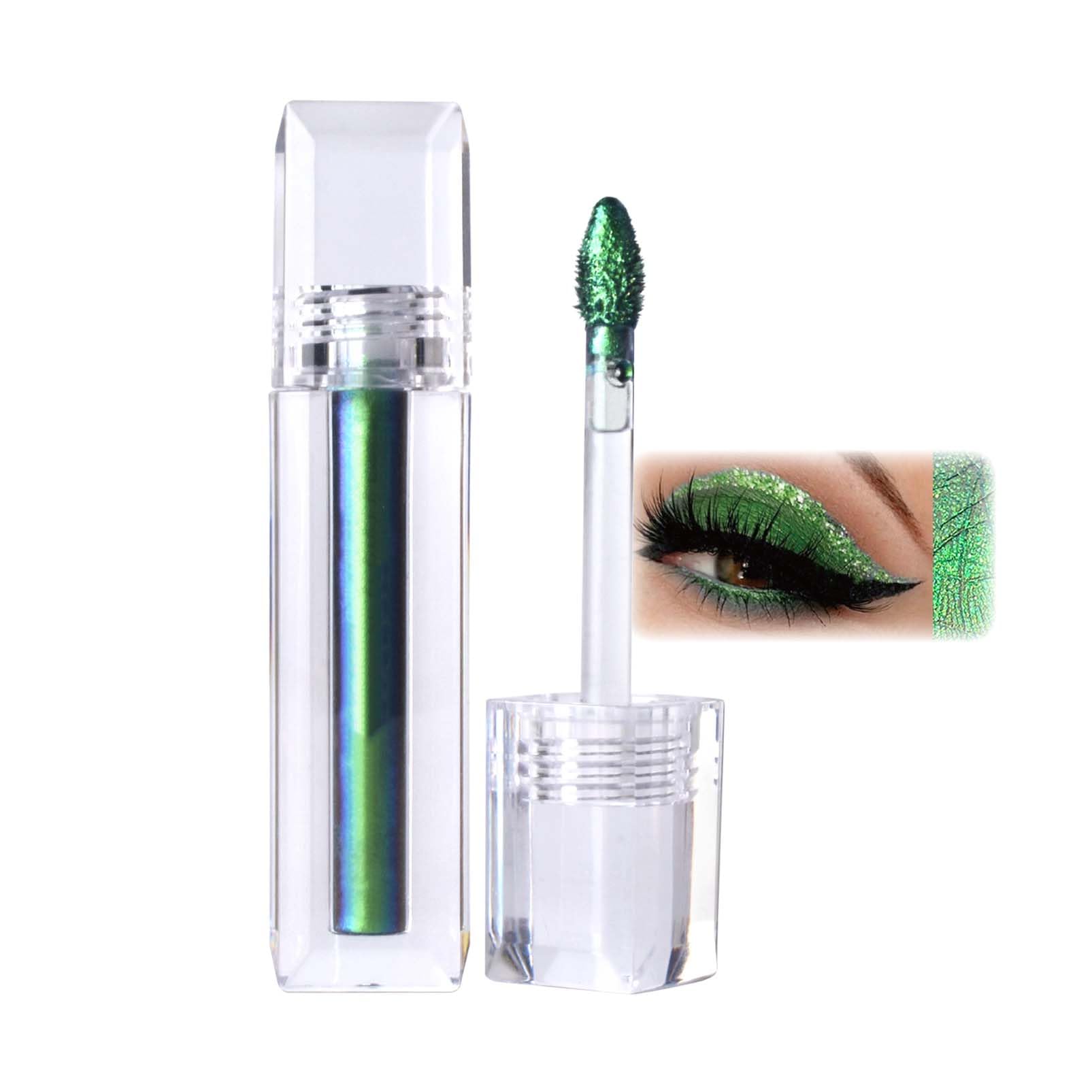 Sombra de ojos camaleón, sombra de ojos verde metálica, sombra de ojos con purpurina líquida, sombra de ojos brillante, resistente al agua, suavidad, brillante de larga duración, alto pigmento