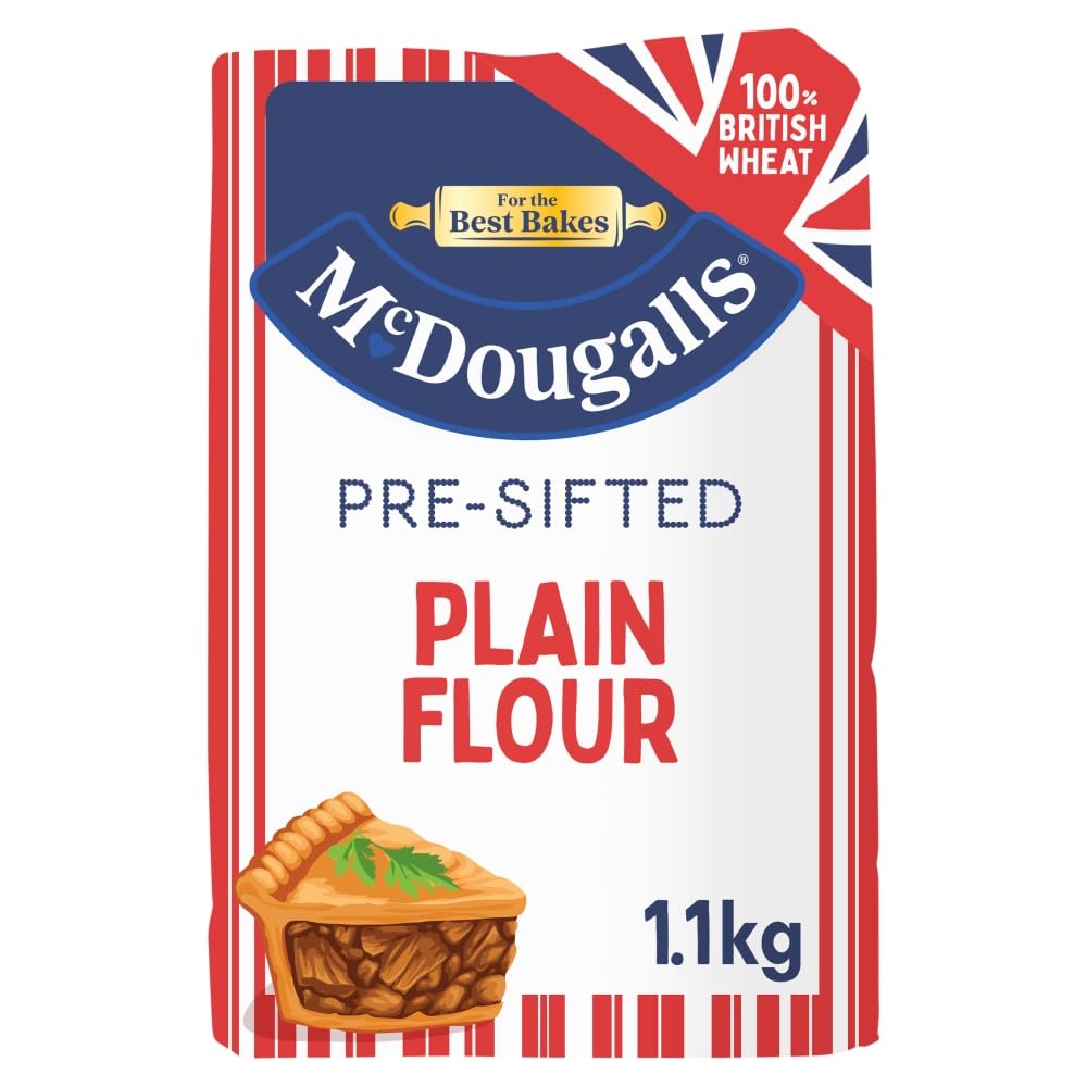 McDougalls Pre-Sifted Plain Flour, 1.1 kg Bag (Pack of 1)