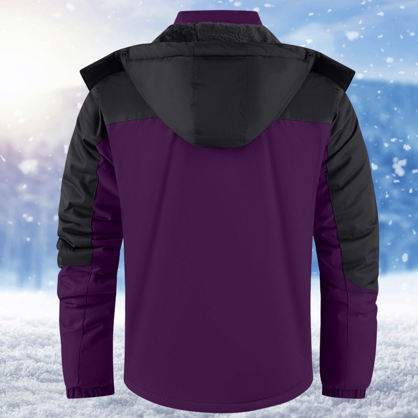 Winterjacke Herren Winddicht Outdoorjacke Fleece Mantel Warme Gefüttert Skijacke Schneejacke Camping Snowboard Parka Mit Abnehmbarer Kapuze Jacke Outdoor Snowboardjacke