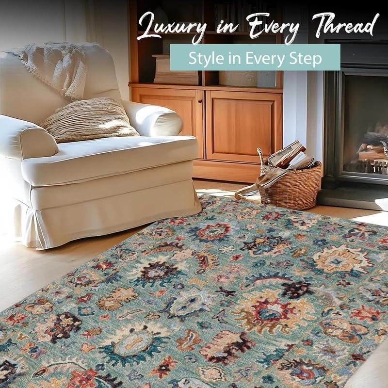 Image of Hand Tufted Premium Rug Premium Wool Carpet for Living Room Bedroom and Hall Size 4x6 Feet Color Multi