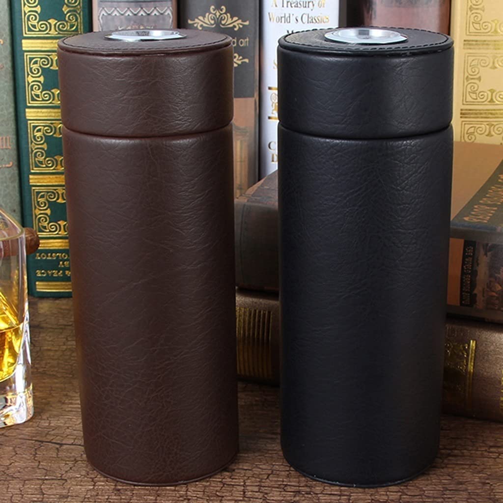 ZUMAHA Humidor Scatola Scatola per sigari Portatile e Leggera, portasigari Foderato in Cedro, Tubo per sigari da Viaggio con igrometro, umidificatore per 3-5 sigari Personalizzato