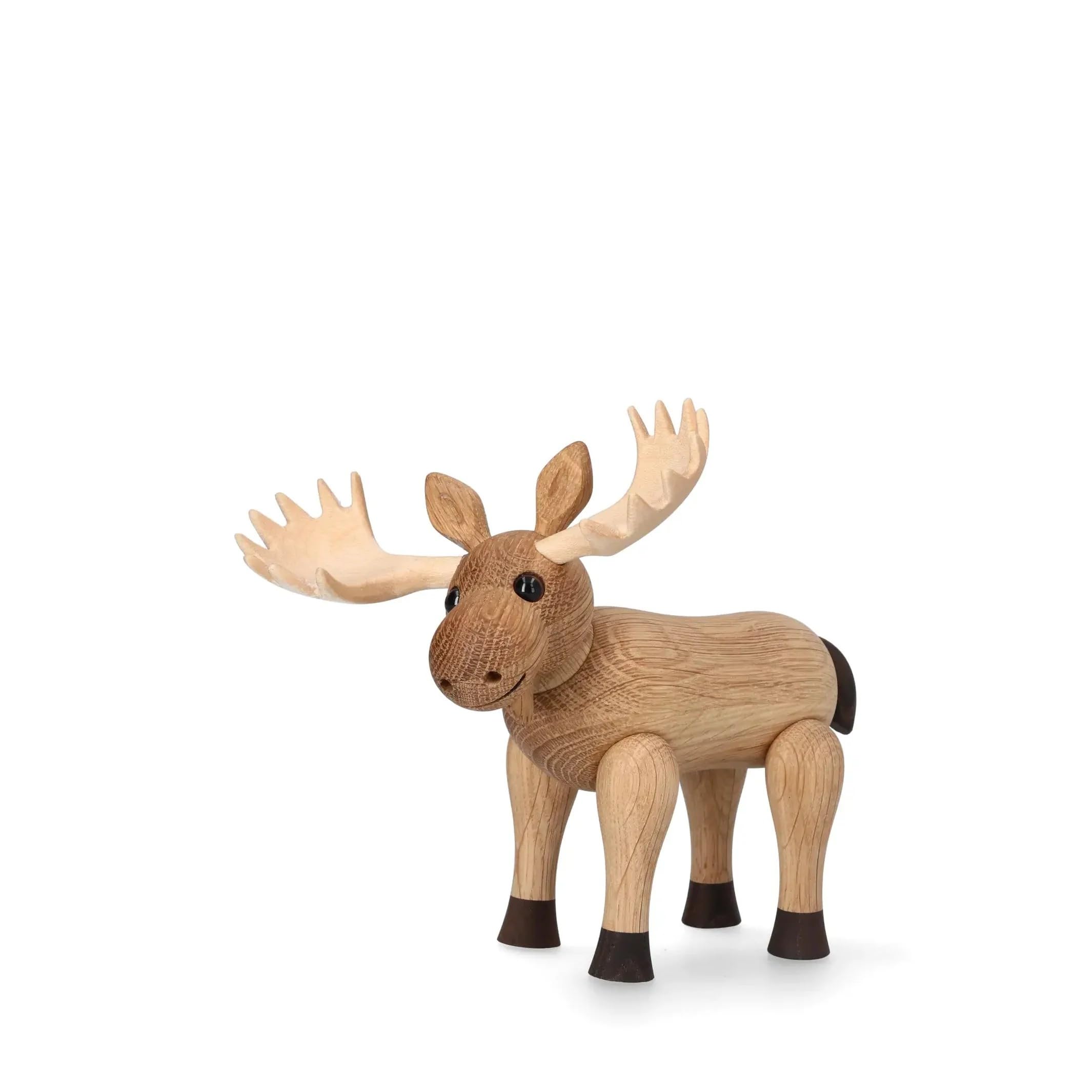 Spring Copenhagen Holzelch Harald – 14 cm Holzfigur Elch aus FSC Holz · Skandinavische Tierfigur Deko Wohnzimmer · Design Holz Skulptur modern