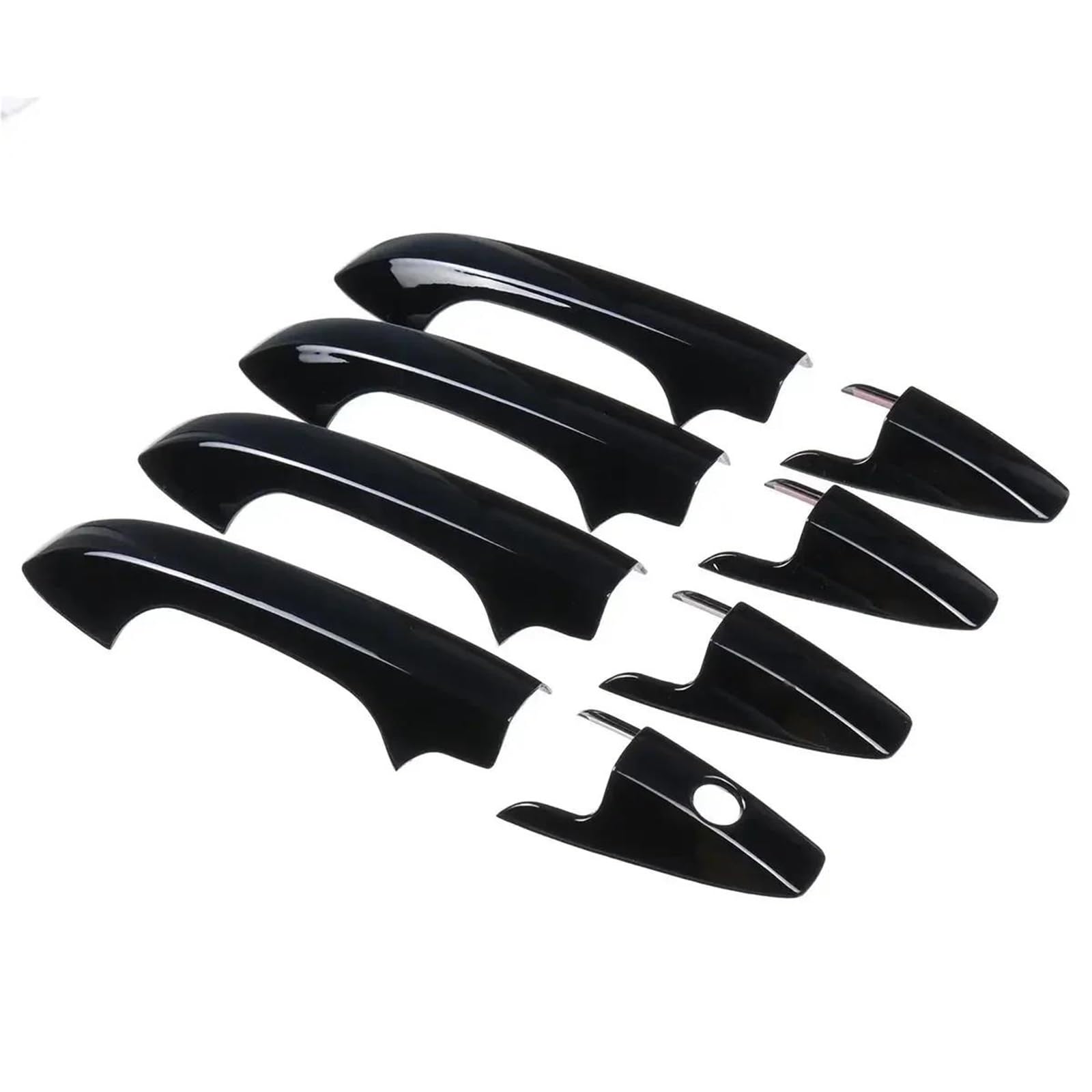 Yytemd 8Pcs Gloss Black Exterior Door Handles Cover Trim Outside Doors Car Accessories For Crv 2007-2011 Chrome(8Pcs Gloss Black)