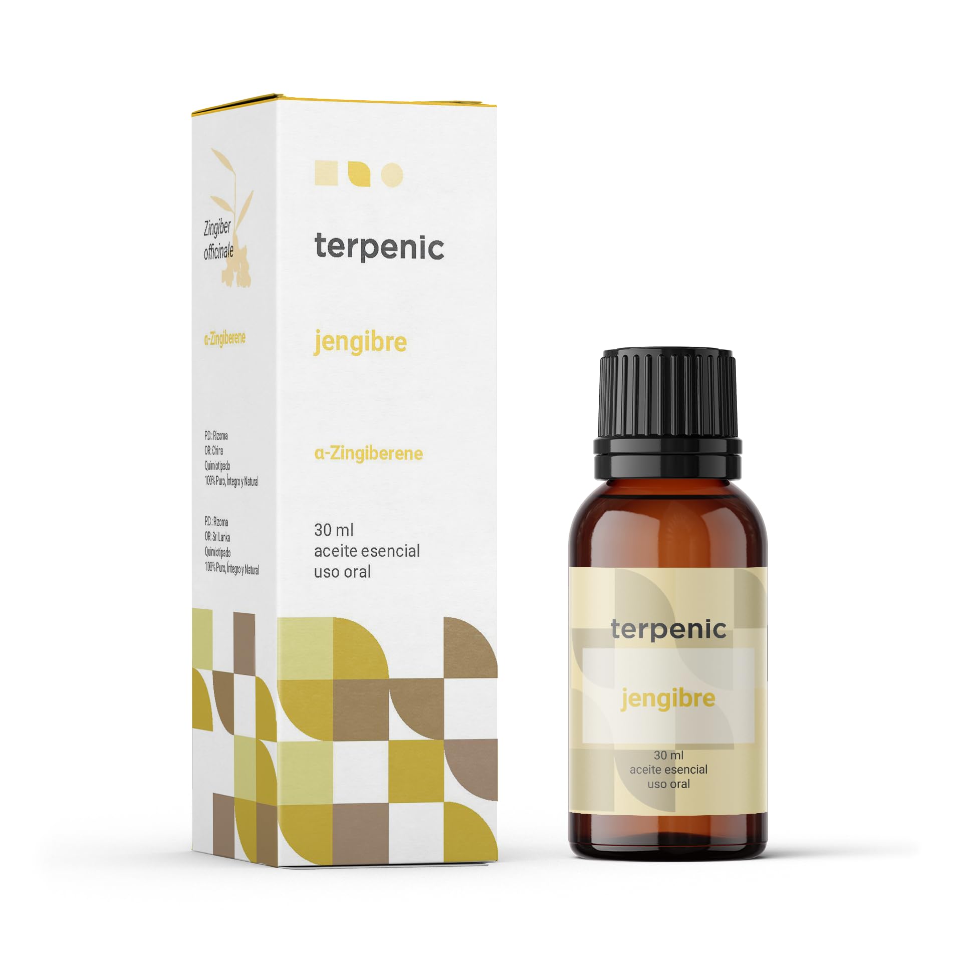 TERPENIC – Aceite Esencial de Jengibre (Zingiber officinale) – 30 ml – Uso Oral – Vitalidad y bienestar digestivo
