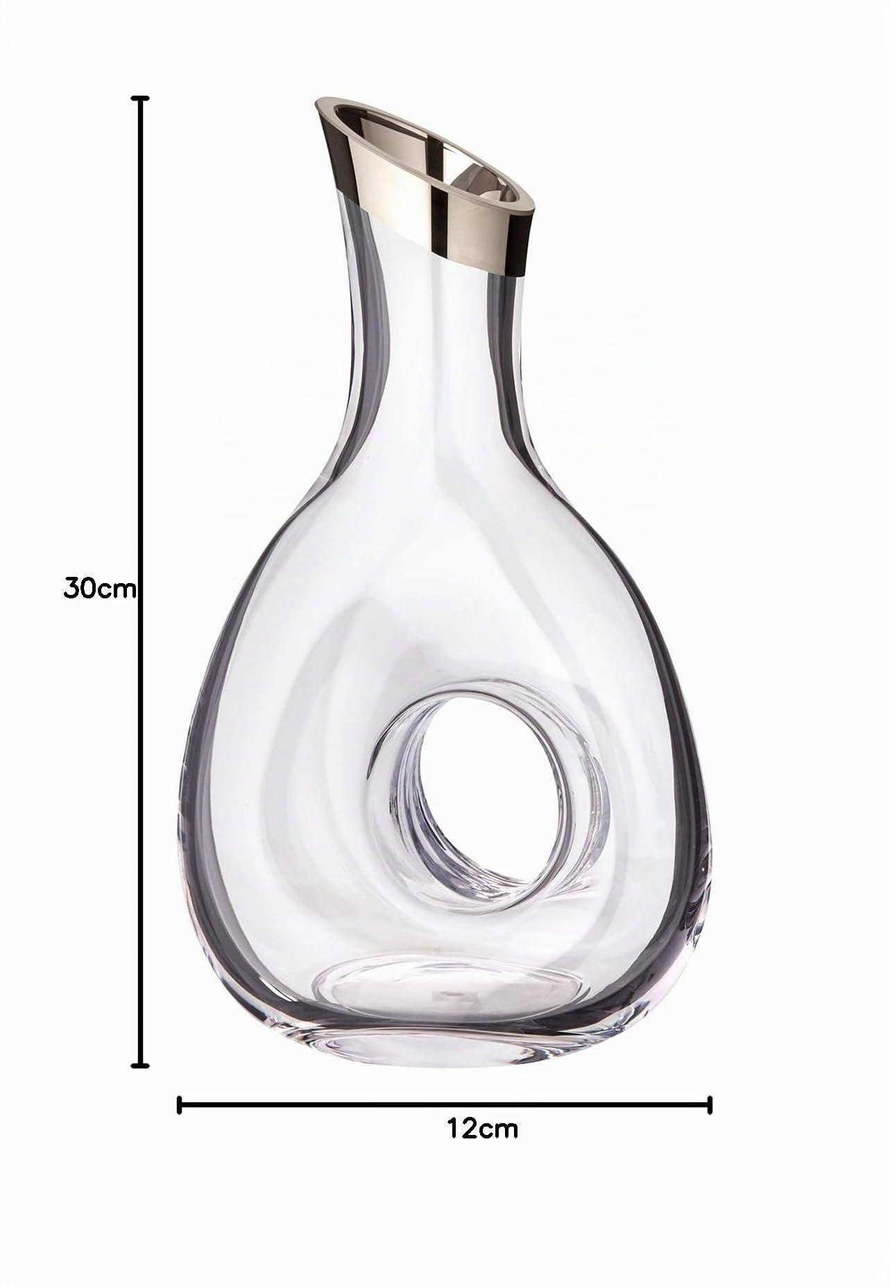EDZARD Carafe "Gordon" en verre de platine, 1,2 litre, hauteur 30 cm