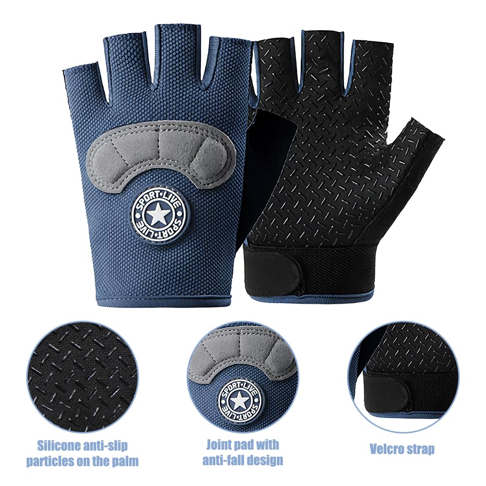 Guantes de Ciclismo para Niños de 7 a 12 Años, Antideslizantes, Transpirables, Absorción de Golpes, Guantes Bici Niño de Medio Dedo, para Ciclismo, Patinaje, Escalada(Rosa)