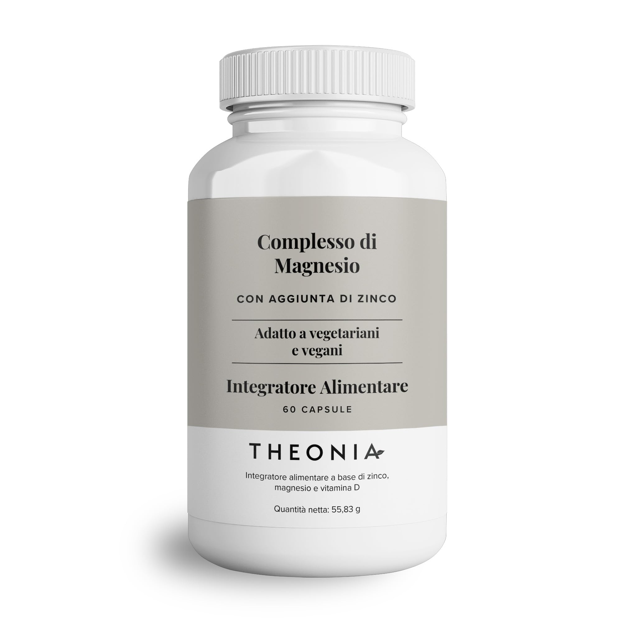 Theonia complesso di magnesio ad alta concentrazione 205 mg con zinco | e vitami