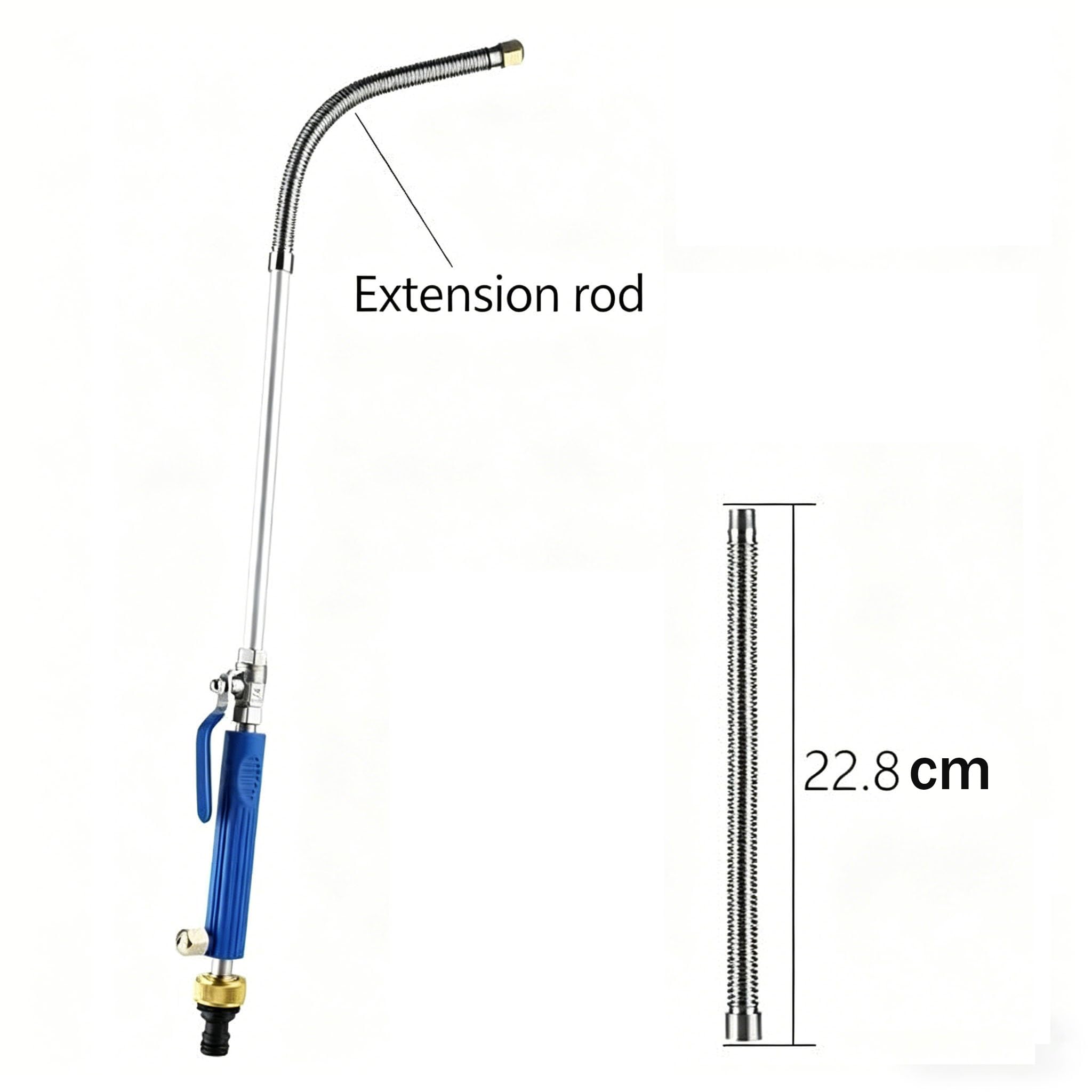 Jethose Pressure Washer, High Pressure Washer Wand for Garden Hose with 2 Spray Nozzles and Quick Connectors, Multipurpose Cleaning Tool for Home, Car, Patio and Garden (Blue) — view 7