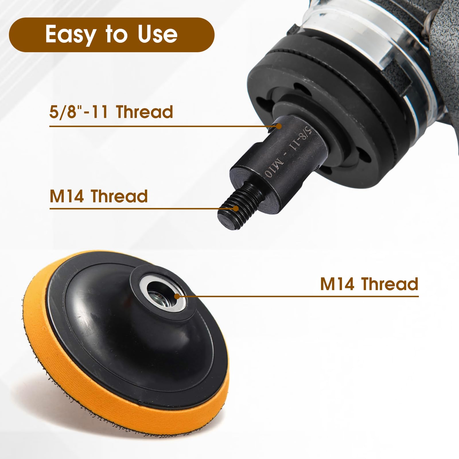 Winkelschleifer-Adapter – 2 Stück, 5/8" Auf M10/M14, Für Bohrer & Polierer