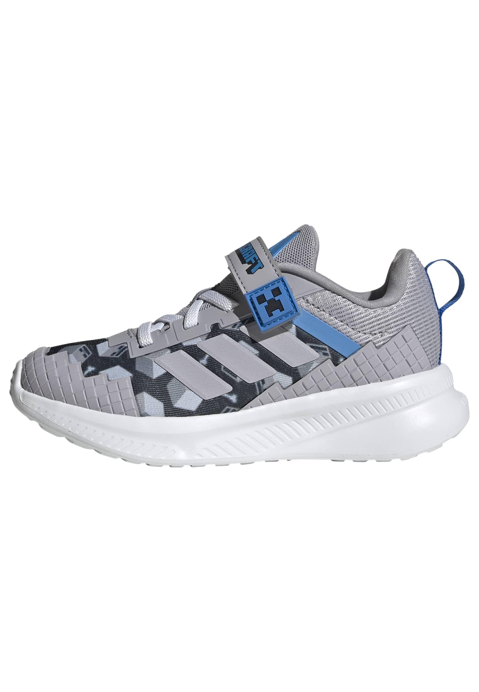 adidas Unisex Kids Minecraft Fortarun 4.0 Shoes Children, Glory Grey/Glory Grey/Lucid Ray Blue, 2 UK
